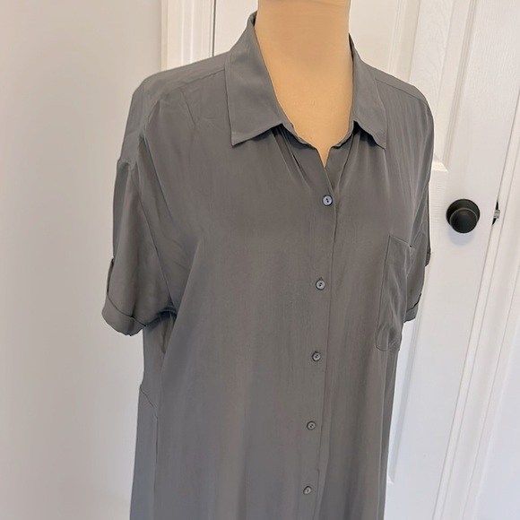 Eileen Fisher Silk Crepe De Chine Tunic Dress - Picture 5 of 7